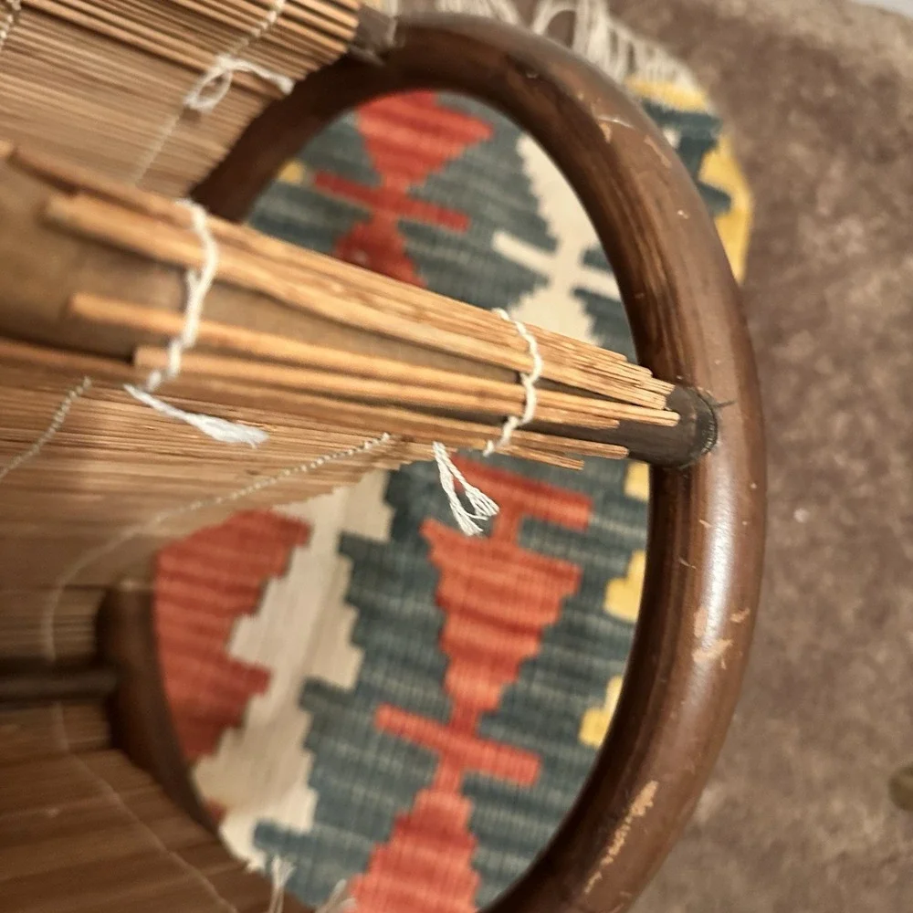 Vintage Bentwood & Slatted Bamboo Magazine Rack